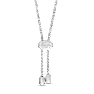 Vera Wang Love Collection 0.18 CT. T.W. Diamond "LOVE" Bolo Bracelet in Sterling Silver - 9.0"