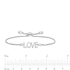 Thumbnail Image 2 of Vera Wang Love Collection 0.18 CT. T.W. Diamond "LOVE" Bolo Bracelet in Sterling Silver - 9.0"