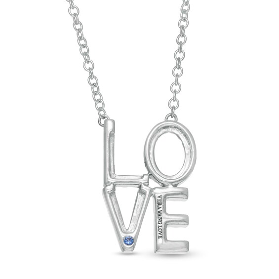 Vera Wang Love Collection 0.18 CT. T.W. Diamond "LOVE" Necklace in Sterling Silver - 19"