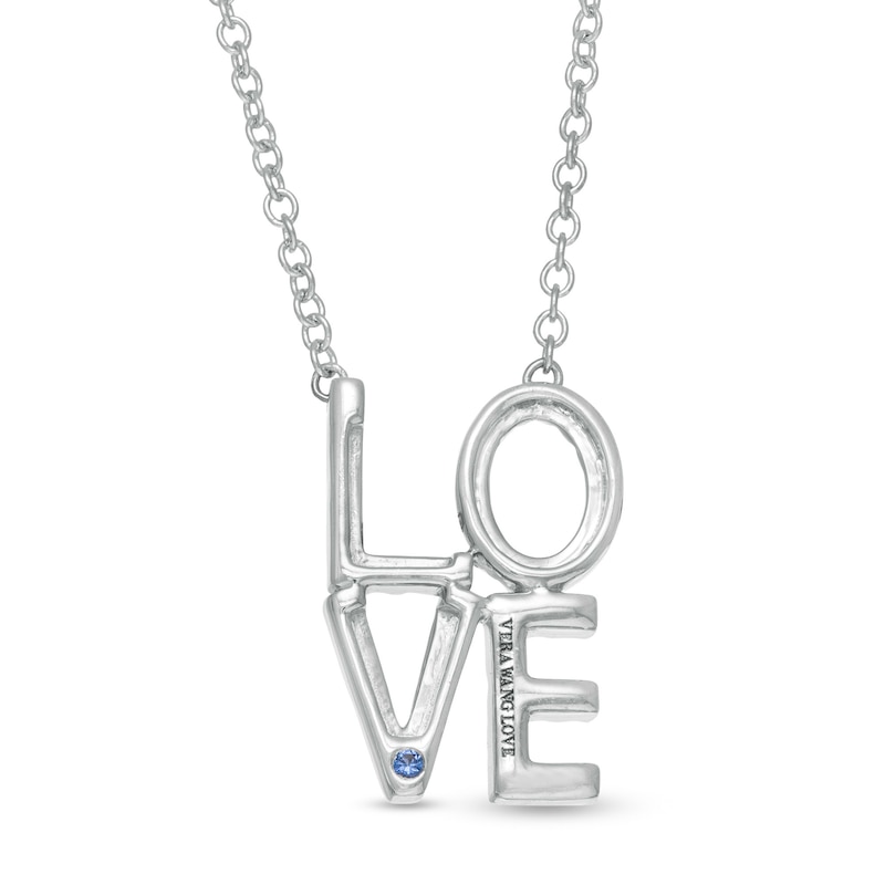 Vera Wang Love Collection 0.18 CT. T.W. Diamond "LOVE" Necklace in Sterling Silver - 19"|Peoples Jewellers