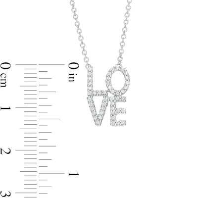 Vera Wang Love Collection 0.18 CT. T.W. Diamond "LOVE" Necklace in Sterling Silver - 19"