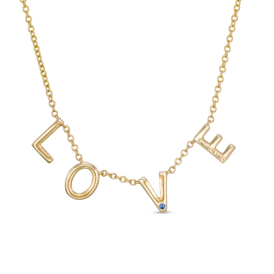 Vera Wang Love Collection 0.04 CT. T.W. Diamond "LOVE" Station Necklace in 10K Gold - 19"