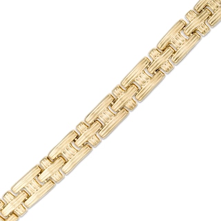 5.5mm Stampato Chain Bracelet in Hollow 10K Gold - 7.25"