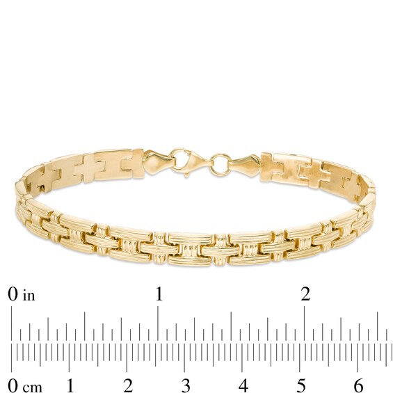 5.5mm Stampato Chain Bracelet in Hollow 10K Gold - 7.25"