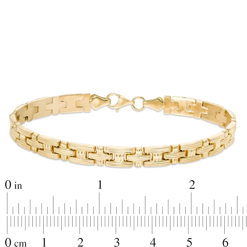 5.5mm Stampato Chain Bracelet in Hollow 10K Gold - 7.25"