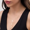 Italian Gold Polished Disc Triple Strand Necklace in 14K Gold