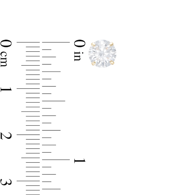 Main Image 4 of 6.0mm Multi-Shape Cubic Zirconia Solitaire Stud Earrings Set in 14K Gold