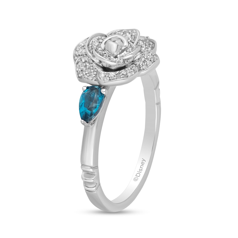 Collector's Edition Enchanted Disney Cinderella 70th Anniversary Blue Topaz and Diamond Ring in Sterling Silver|Peoples Jewellers