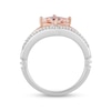 Enchanted Disney Aurora Morganite and 0.18 CT. T.W. Diamond Ring in Sterling Silver and 10K Rose Gold