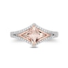 Enchanted Disney Aurora Morganite and 0.18 CT. T.W. Diamond Ring in Sterling Silver and 10K Rose Gold