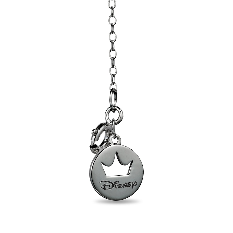 Enchanted Disney Villains Ursula Amethyst and 0.085 CT. T.W. Diamond Pendant in Sterling Silver with Black Rhodium - 19"