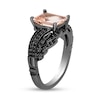 Enchanted Disney Villains Maleficent Octagonal Morganite and 0.29 CT. T.W. Black Diamond Ring in Sterling Silver