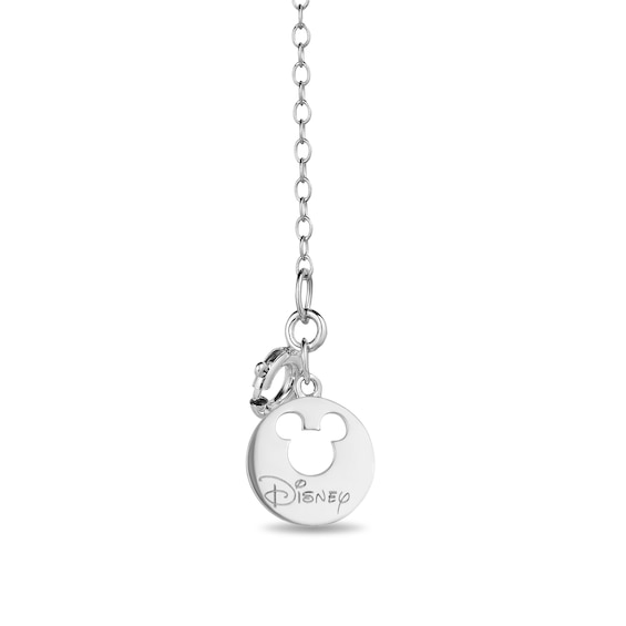 Mickey Mouse & Minnie Mouse 0.085 CT. T.W. Diamond Bow Necklace in Sterling Silver