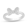 Thumbnail Image 0 of Mickey Mouse & Minnie Mouse 0.085 CT. T.W. Diamond Bow Ring in Sterling Silver