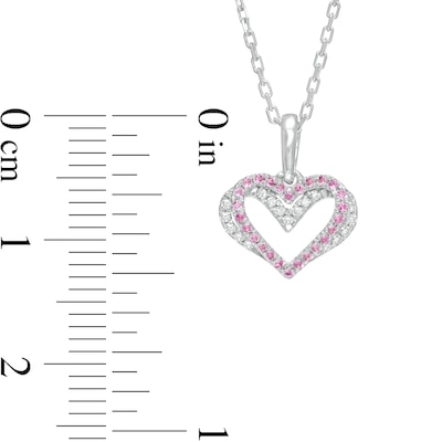 The Kindred Heart from Vera Wang Love Collection Sapphire and 0.04 CT. T.W. Diamond Pendant in Sterling Silver - 19"