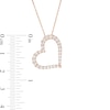 0.58 CT. T.W. Diamond Tilted Heart Necklace in 10K Rose Gold