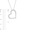 0.58 CT. T.W. Diamond Tilted Heart Necklace in 10K Gold