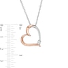 Thumbnail Image 2 of 0.04 CT. T.W. Diamond Tilted Heart Pendant in Sterling Silver and 10K Rose Gold