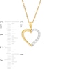 0.18 CT. T.W. Diamond Heart Outline Pendant in 10K Gold