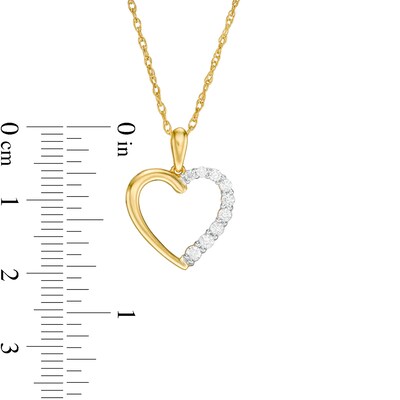 0.18 CT. T.W. Diamond Heart Outline Pendant in 10K Gold