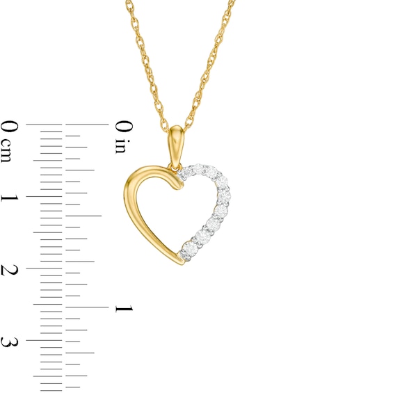 0.18 CT. T.W. Diamond Heart Outline Pendant in 10K Gold