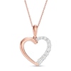 0.18 CT. T.W. Diamond Heart Outline Pendant in 10K Rose Gold