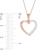 0.18 CT. T.W. Diamond Heart Outline Pendant in 10K Rose Gold