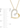 0.115 CT. T.W. Diamond Tilted Heart Pendant in Sterling Silver with 14K Gold Plate