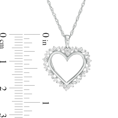 0.23 CT. T.W. Diamond Sunburst Heart Pendant in 10K Gold