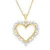Thumbnail Image 0 of 0.23 CT. T.W. Diamond Sunburst Heart Pendant in 10K Gold