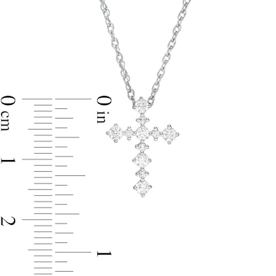 0.29 CT. T.W. Diamond Cross Pendant in 10K White Gold