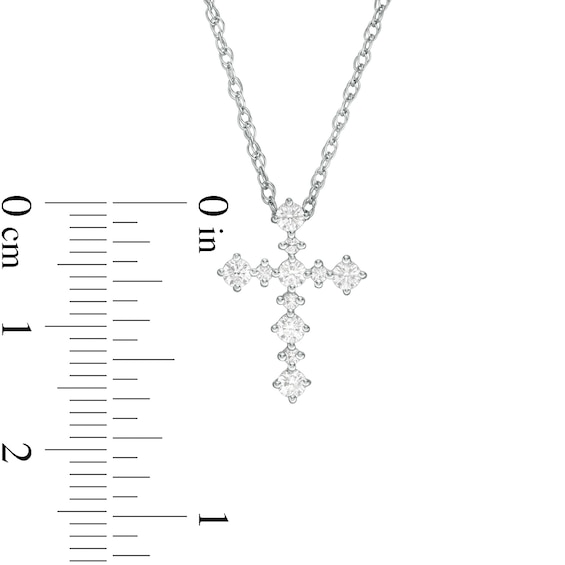 0.29 CT. T.W. Diamond Cross Pendant in 10K White Gold