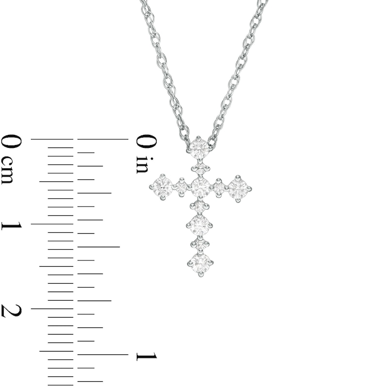 0.29 CT. T.W. Diamond Cross Pendant in 10K White Gold|Peoples Jewellers