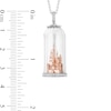 Enchanted Disney Princess Diamond Accent Castle in Glass Dome Pendant in Sterling Silver and 10K Rose Gold - 24"