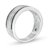 Vera Wang Love Collection Men's Grooved Wedding Band in 14K White Gold and Black Rhodium