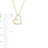 Thumbnail Image 2 of 0.085 CT. T.W. Diamond Tilted Ribbon Heart Pendant in 10K Gold