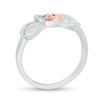 Thumbnail Image 2 of Diamond Accent Double Heart Infinity Ring in Sterling Silver and 14K Rose Gold Plate