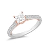 Thumbnail Image 0 of Enchanted Disney Princess 0.95 CT. T.W. Princess-Cut Diamond Engagement Ring in 14K Two-Tone Gold