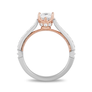 Enchanted Disney Princess 0.95 CT. T.W. Princess-Cut Diamond Engagement Ring in 14K Two-Tone Gold