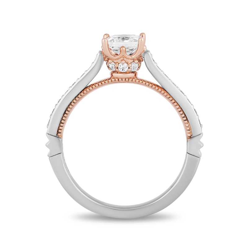 Enchanted Disney Princess 0.95 CT. T.W. Princess-Cut Diamond Engagement Ring in 14K Two-Tone Gold|Peoples Jewellers
