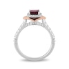 Enchanted Disney Mulan Emerald-Cut Rhodolite Garnet and 0.45 CT. T.W. Diamond Frame Engagement Ring in 14K Two-Tone Gold