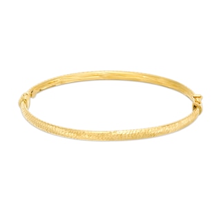 4.0mm Diamond-Cut Bangle in 14K Gold