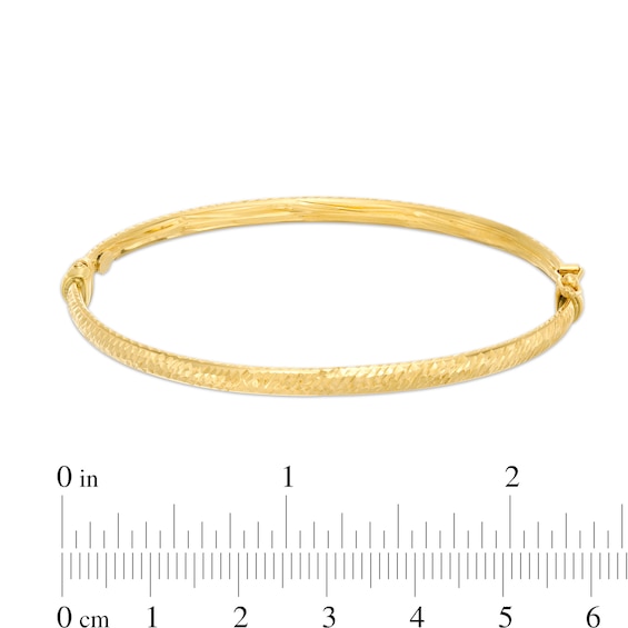 4.0mm Diamond-Cut Bangle in 14K Gold