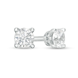 Trouvaille Collection CT. T.W. DeBeers®-Graded Diamond Solitaire Stud Earrings in 14K White Gold (F/I1