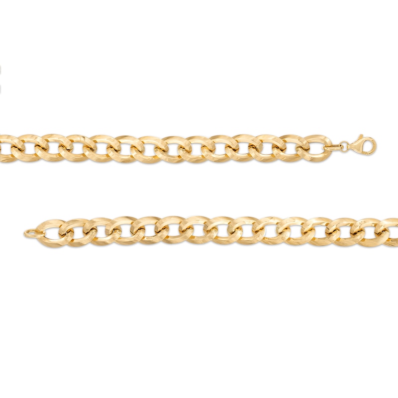 Italian Gold 8.5mm Curb Chain Bracelet in Hollow 14K Gold - 8.5"