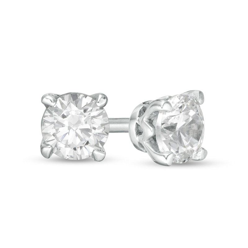 Trouvaille Collection 0.33 CT. T.W. DeBeers®-Graded Diamond Solitaire Stud Earrings in 14K White Gold (F/I1)