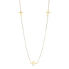 Triple Cross Station Necklace in 10K Gold