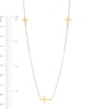 Triple Cross Station Necklace in 10K Gold