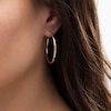 Italian Gold 30.0mm Continuous Tube Hoop Earrings in 14K Gold