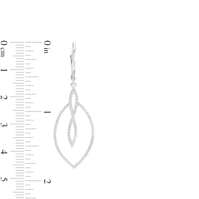 0.50 CT. T.W. Diamond Twist Loop and Marquise Drop Earrings in 10K White Gold